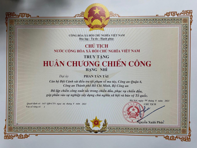 Truy tặng Huân chương Chiến công hạng Nhì cho Đại úy 'hy sinh' ở Quận 6-dulichgiaitri.vn