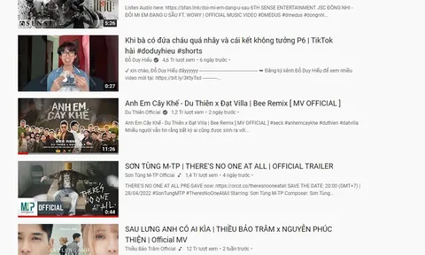 Ca khúc kết hợp giữa 2 thế hệ vượt Sơn Tùng và Thiều Bảo Trâm trên tab thịnh hành YouTube