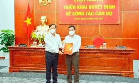 Cà Mau điều động, bổ nhiệm lãnh đạo chủ chốt