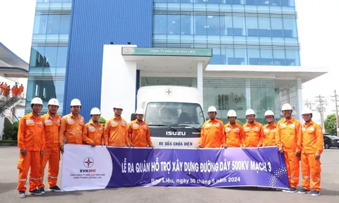 Hơn 350 công nhân điện lực miền Nam ra quân tăng cường cho dự án đường dây 500 kV mạch 3