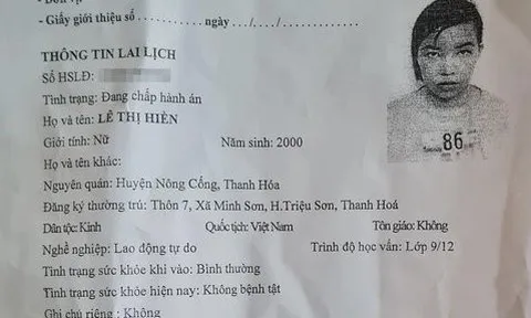 Bắt giữ nữ phạm nhân 24 tuổi trốn trại giam