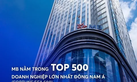 MB nằm trong TOP 500 doanh nghiệp lớn nhất Đông Nam Á