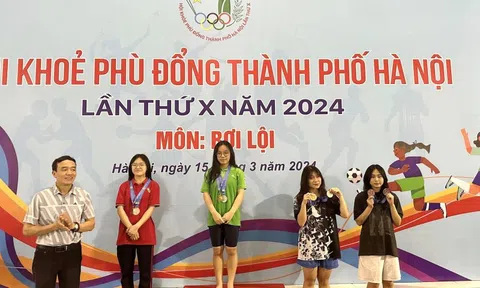522 vận động viên học sinh Hà Nội thi đấu môn Bơi Hội khoẻ Phù Đổng