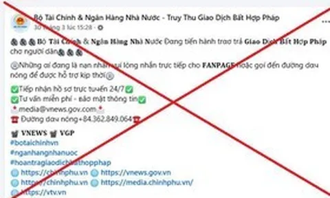 Cảnh báo thủ đoạn giả mạo trang facebook Bộ Tài chính để lừa đảo