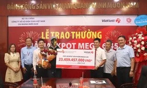 Vietlott trao giải Jackpot trị giá hơn 23,4 tỷ đồng