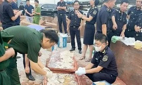 Hải quan bàn giao cho Công an vụ phát hiện 1,2 tấn ngà voi từ châu Phi