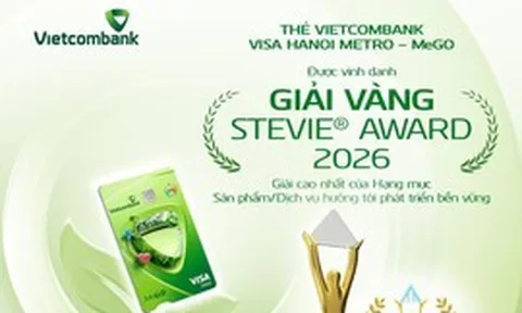 Thẻ Vietcombank Visa Hanoi Metro - MeGO giành Giải Vàng Stevie Awards 2026