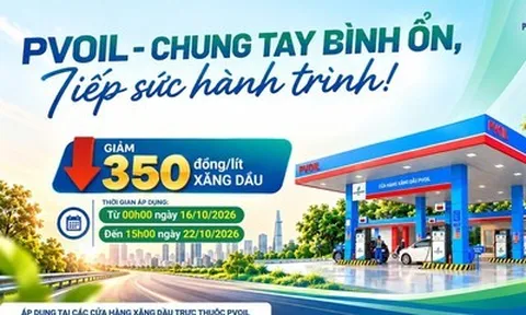 PVOIL giảm giá 350 đồng/lít xăng dầu tại 1.100 cửa hàng trên toàn quốc