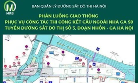 Phân luồng giao thông đường Kim Mã phục vụ thi công ga S9