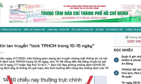 Bác bỏ tin đồn ‘lock TPHCM trong 10-15 ngày’