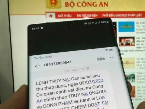 Bộ Công an cảnh báo chiêu lừa đảo qua tin nhắn với chiêu trò "lệnh truy nã"