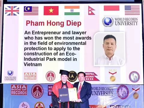 Luật sư Phạm Hồng Điệp được Liên minh Kỷ lục Thế giới vinh danh về tiên phong bảo vệ môi trường