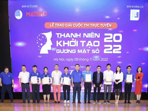 "Trao giải cuộc thi Thanh niên khởi tạo gương mặt số năm 2022"