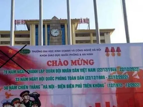 Tạm đình chỉ công tác 2 cán bộ in pano có hình quốc kỳ nước ngoài không phù hợp