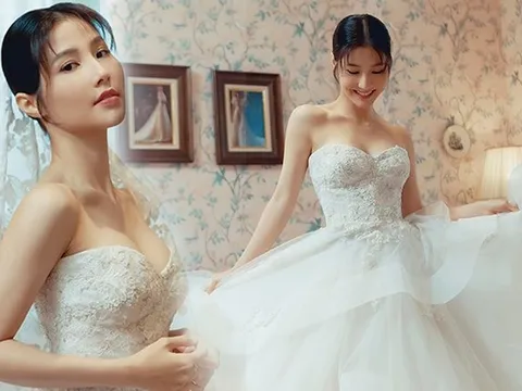 Diễm My 9X chia sẻ khoảnh khắc diện váy cưới