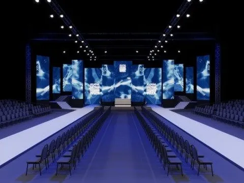Sân khấu của Tuần lễ Thời trang Quốc tế Việt Nam Thu Đông 2023 mang thông điệp "sống xanh"
