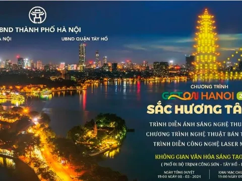 Trình diễn ánh sáng bằng máy bay không người lái tại “Geton Hanoi 2024 - Sắc hương Tây Hồ”