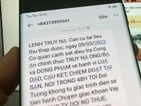 Lệnh truy nã qua tin nhắn điện thoại là giả mạo