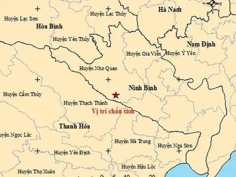 Động đất 3,4 độ Richter tại tỉnh Ninh Bình