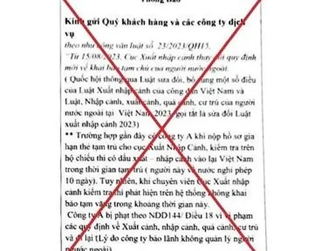 Thực hư thông tin phạt người nước ngoài xuất cảnh không khai báo tạm vắng