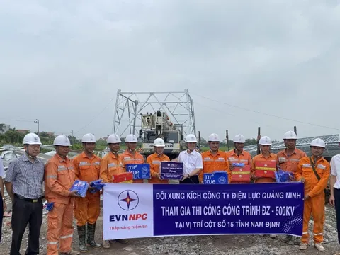 Sắc áo cam xung kích EVNNPC trên công trường dự án đường dây 500kV mạch 3