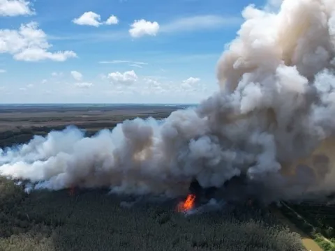 Đã khoanh vùng được cháy rừng ở Vườn quốc gia Tràm Chim