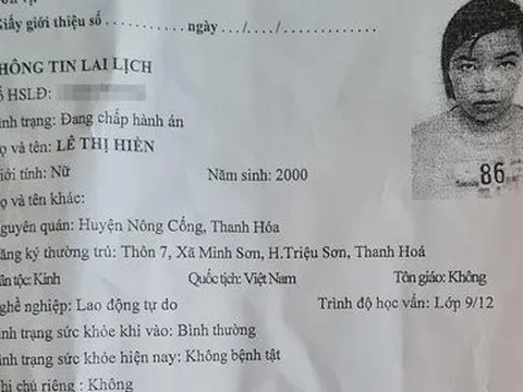 Bắt giữ nữ phạm nhân 24 tuổi trốn trại giam