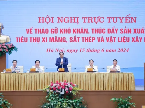 Thủ tướng chủ trì Hội nghị tháo gỡ khó khăn, thúc đẩy sản xuất, tiêu thụ xi măng, sắt thép và vật liệu xây dựng