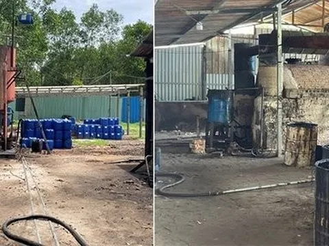 Phát hiện 28.000 lít nhớt tái chế nguy hại tại Bình Thuận
