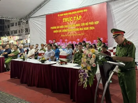 Diễn tập phương án chữa cháy và cứu nạn cứu hộ tại Cụm chung cư HH – Linh Đàm