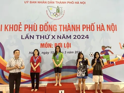 522 vận động viên học sinh Hà Nội thi đấu môn Bơi Hội khoẻ Phù Đổng