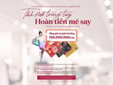 Hoàn tiền “mê say” khi đăng ký và sử dụng thẻ Agribank JCB