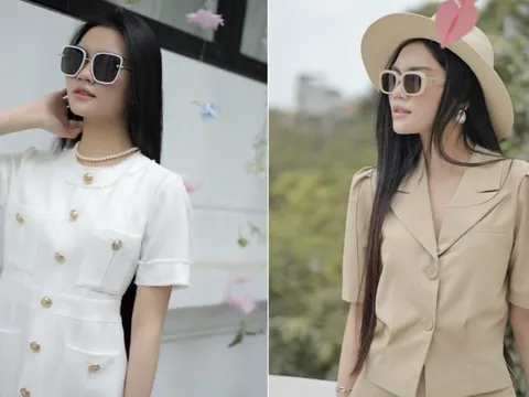 Thanh lịch với kaki và dạ text mùa hè