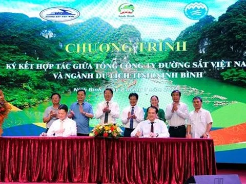 KÃ½ káº¿t há»£p tÃ¡c giá»¯a ngÃ nh Du lá»ch Ninh BÃ¬nh vÃ  Tá»ng CÃ´ng ty ÄÆ°á»ng sáº¯t Viá»t Nam