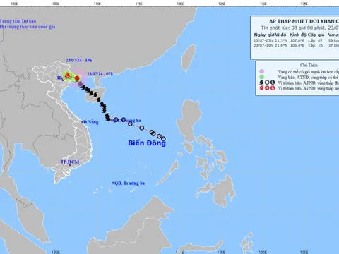 Bão số 2 suy yếu thành ấp thấp nhiệt đới trên vùng ven biển Quảng Ninh-Hải Phòng