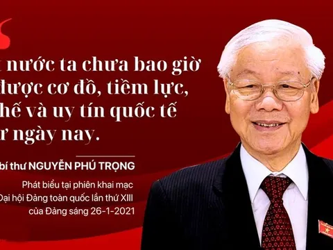 "Đất nước ta chưa bao giờ có được cơ đồ, tiềm lực, vị thế và uy tín quốc tế như ngày nay"
