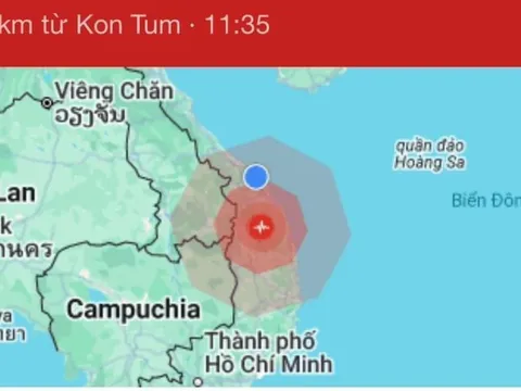 Động đất cường độ lớn ở Kon Tum gây rung lắc mạnh ở Quảng Nam và Đà Nẵng