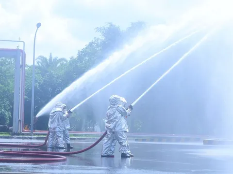 Công ty Chế biến Khí Vũng Tàu tổ chức thực tập phương án chữa cháy, cứu nạn cứu hộ tại Kho cảng PV GAS Vũng Tàu