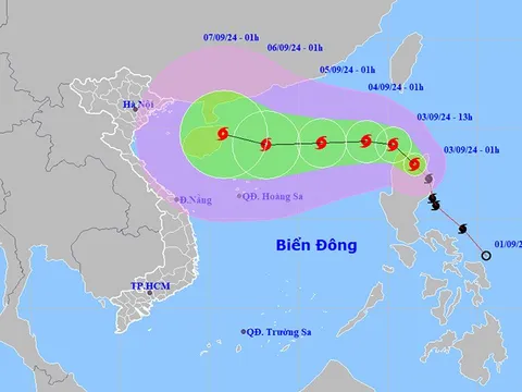 Thời tiết ngày 3/9: Dự báo khoảng chiều và đêm 3/9, bão Yagi đi vào Biển Đông