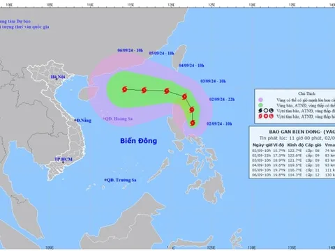Khoảng đêm 3/9, bão Yagi đi vào Biển Đông