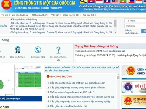 Hệ thống Cổng thông tin một cửa quốc gia đã hoạt động trở lại bình thường