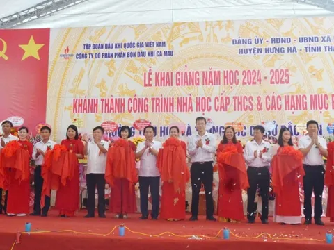 Phân bón Cà Mau tài trợ 5 tỷ đồng xây dựng trường học tại Thái Bình