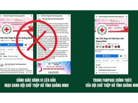 Cảnh báo Fanpage mạo danh Hội Chữ thập đỏ Quảng Ninh kêu gọi ủng hộ dân vùng bão