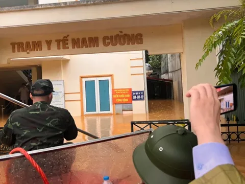 Bão số 3 khiến nhiều trạm y tế của Yên Bái bị ngập nước