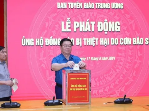 Ban Tuyên giáo Trung ương, Đảng ủy Khối các cơ quan Trung ương ủng hộ đồng bào bị thiệt hại do bão số 3