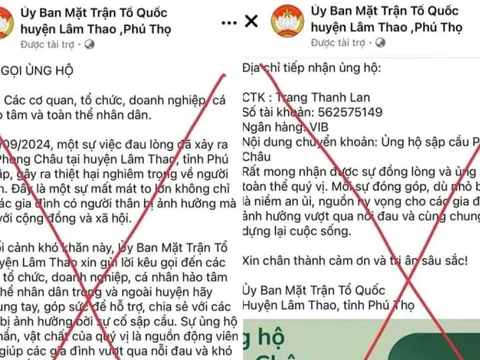 Xuất hiện fanpage giả mạo Ủy ban MTTQ huyện Lâm Thao để lừa đảo