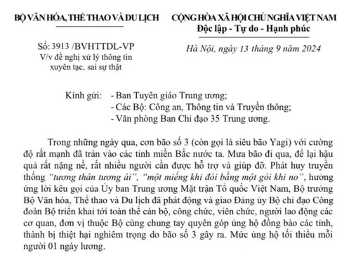 Đề nghị xác minh đối tượng xuyên tạc thông tin Rạp xiếc TƯ ủng hộ đồng bào bị thiệt hại do bão lũ