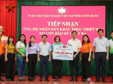 Petrovietnam thăm hỏi, trao hỗ trợ cho đồng bào tỉnh Tuyên Quang và Hà Giang bị thiệt hại do bão số 3