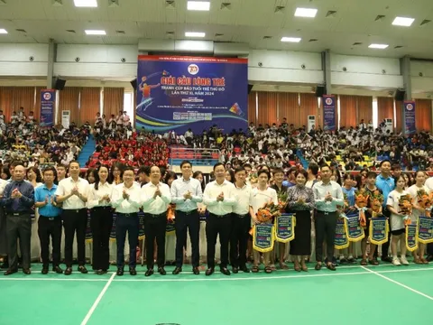 Khai mạc Giải cầu lông trẻ tranh Cúp Báo Tuổi trẻ Thủ đô 2024
