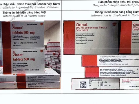 Thuốc Zinnat tablets 500mg nghi ngờ không rõ nguồn gốc xuất xứ